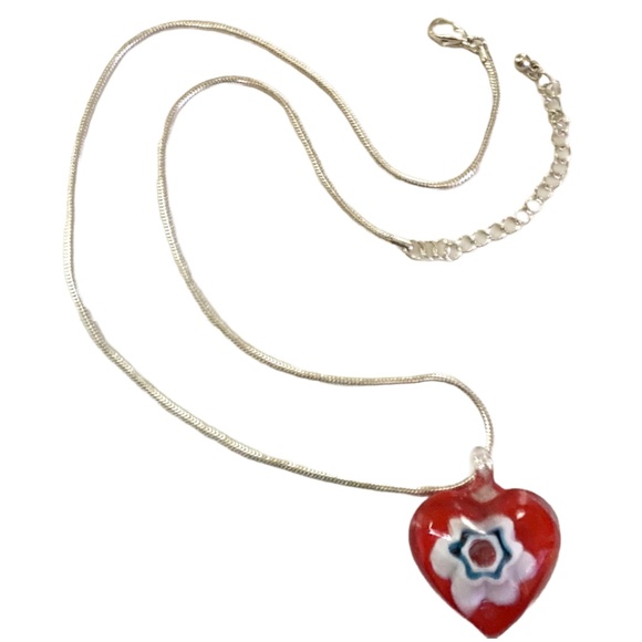 Unique Heart Shaped Glass Necklace - Picture 6 of 6